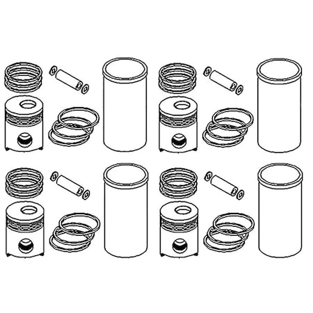 Aic Replacement Parts SK267 PIston Liner Sleeve Set Fits FARMALL Fits International Harvester M MV O6 ENO20-0173_x4